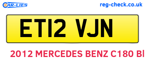 ET12VJN are the vehicle registration plates.