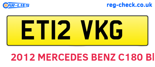 ET12VKG are the vehicle registration plates.