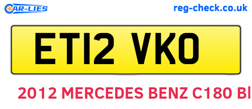 ET12VKO are the vehicle registration plates.