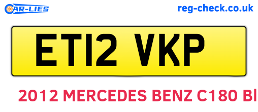 ET12VKP are the vehicle registration plates.