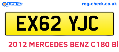 EX62YJC are the vehicle registration plates.