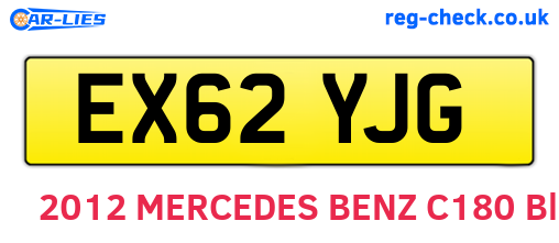 EX62YJG are the vehicle registration plates.