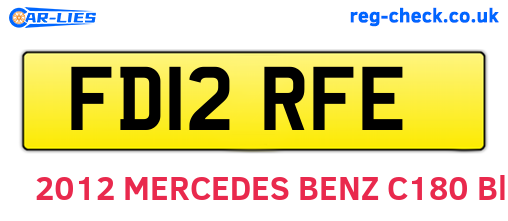FD12RFE are the vehicle registration plates.