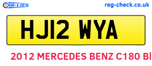 HJ12WYA are the vehicle registration plates.
