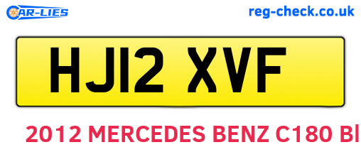 HJ12XVF are the vehicle registration plates.