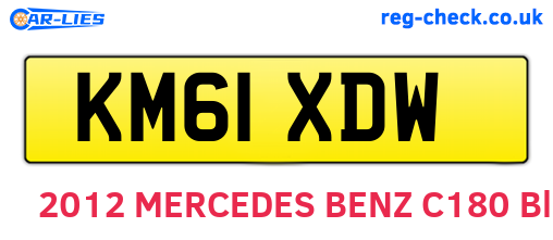 KM61XDW are the vehicle registration plates.
