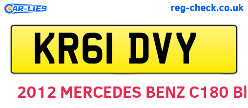 KR61DVY are the vehicle registration plates.