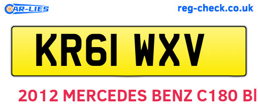 KR61WXV are the vehicle registration plates.