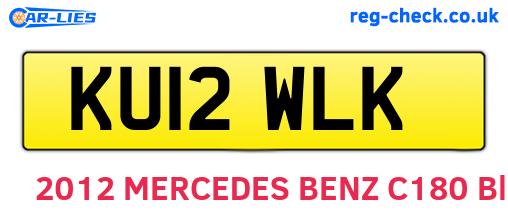 KU12WLK are the vehicle registration plates.