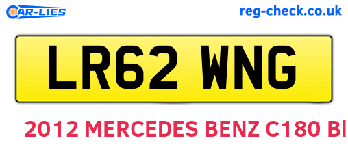 LR62WNG are the vehicle registration plates.