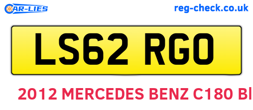 LS62RGO are the vehicle registration plates.