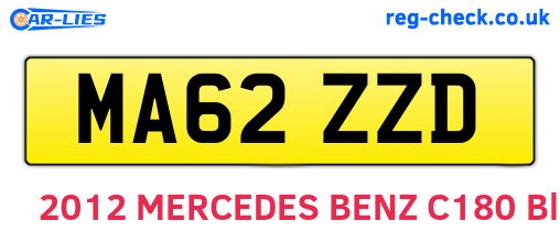 MA62ZZD are the vehicle registration plates.