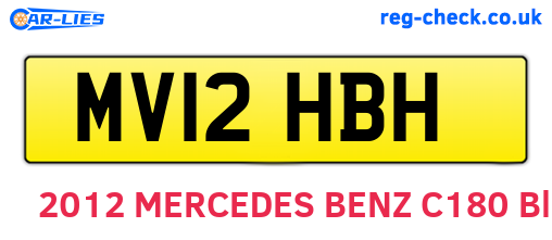 MV12HBH are the vehicle registration plates.