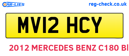 MV12HCY are the vehicle registration plates.