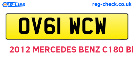 OV61WCW are the vehicle registration plates.