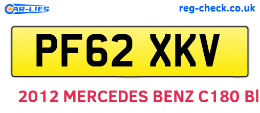PF62XKV are the vehicle registration plates.