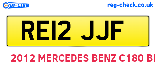 RE12JJF are the vehicle registration plates.