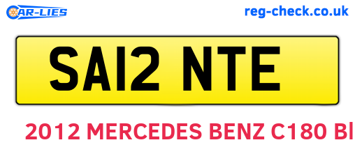 SA12NTE are the vehicle registration plates.