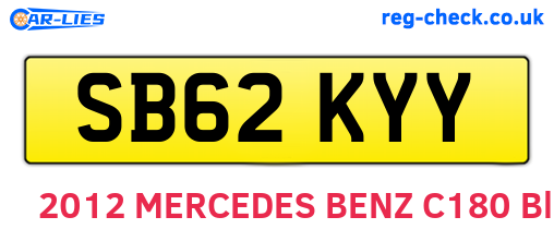 SB62KYY are the vehicle registration plates.