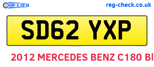 SD62YXP are the vehicle registration plates.