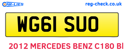 WG61SUO are the vehicle registration plates.