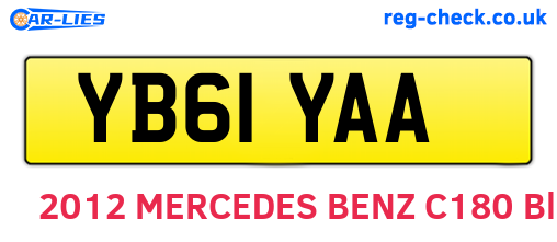 YB61YAA are the vehicle registration plates.