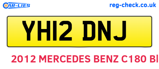 YH12DNJ are the vehicle registration plates.