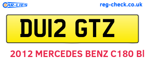 DU12GTZ are the vehicle registration plates.