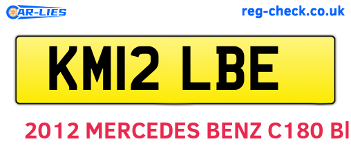 KM12LBE are the vehicle registration plates.