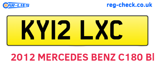 KY12LXC are the vehicle registration plates.