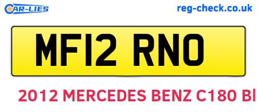 MF12RNO are the vehicle registration plates.