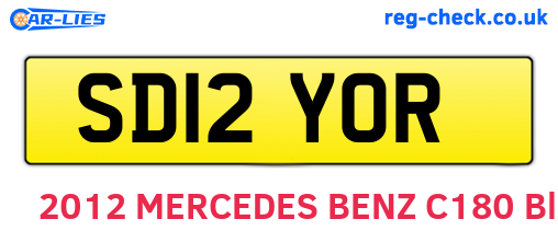 SD12YOR are the vehicle registration plates.