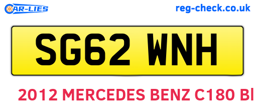 SG62WNH are the vehicle registration plates.