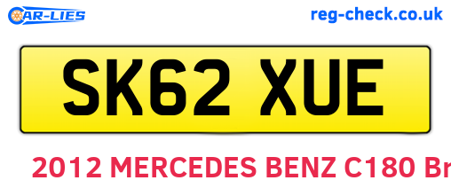 SK62XUE are the vehicle registration plates.