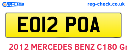 EO12POA are the vehicle registration plates.