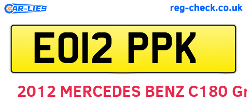 EO12PPK are the vehicle registration plates.