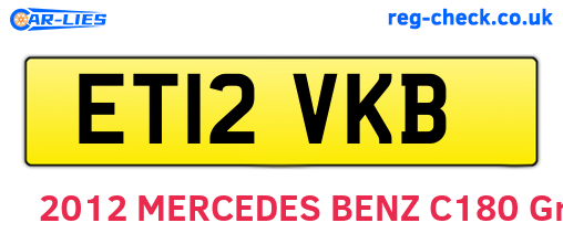 ET12VKB are the vehicle registration plates.