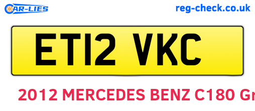 ET12VKC are the vehicle registration plates.