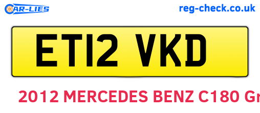 ET12VKD are the vehicle registration plates.