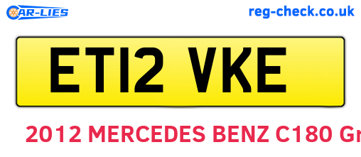 ET12VKE are the vehicle registration plates.