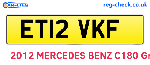 ET12VKF are the vehicle registration plates.