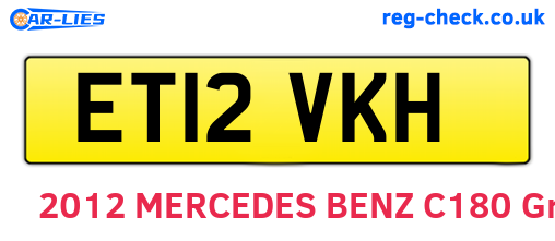 ET12VKH are the vehicle registration plates.