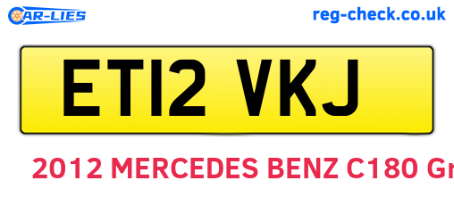 ET12VKJ are the vehicle registration plates.