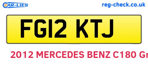 FG12KTJ are the vehicle registration plates.