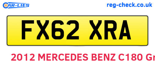 FX62XRA are the vehicle registration plates.