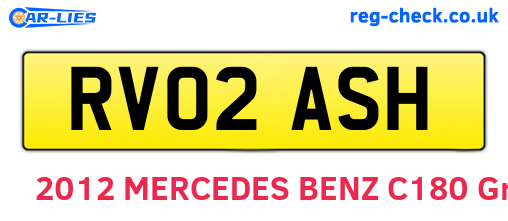 RV02ASH are the vehicle registration plates.