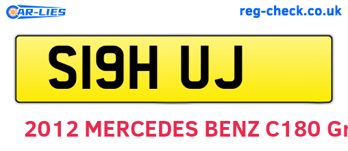 S19HUJ are the vehicle registration plates.