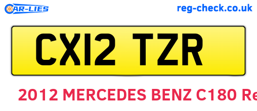CX12TZR are the vehicle registration plates.