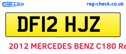 DF12HJZ are the vehicle registration plates.