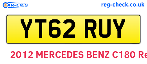 YT62RUY are the vehicle registration plates.